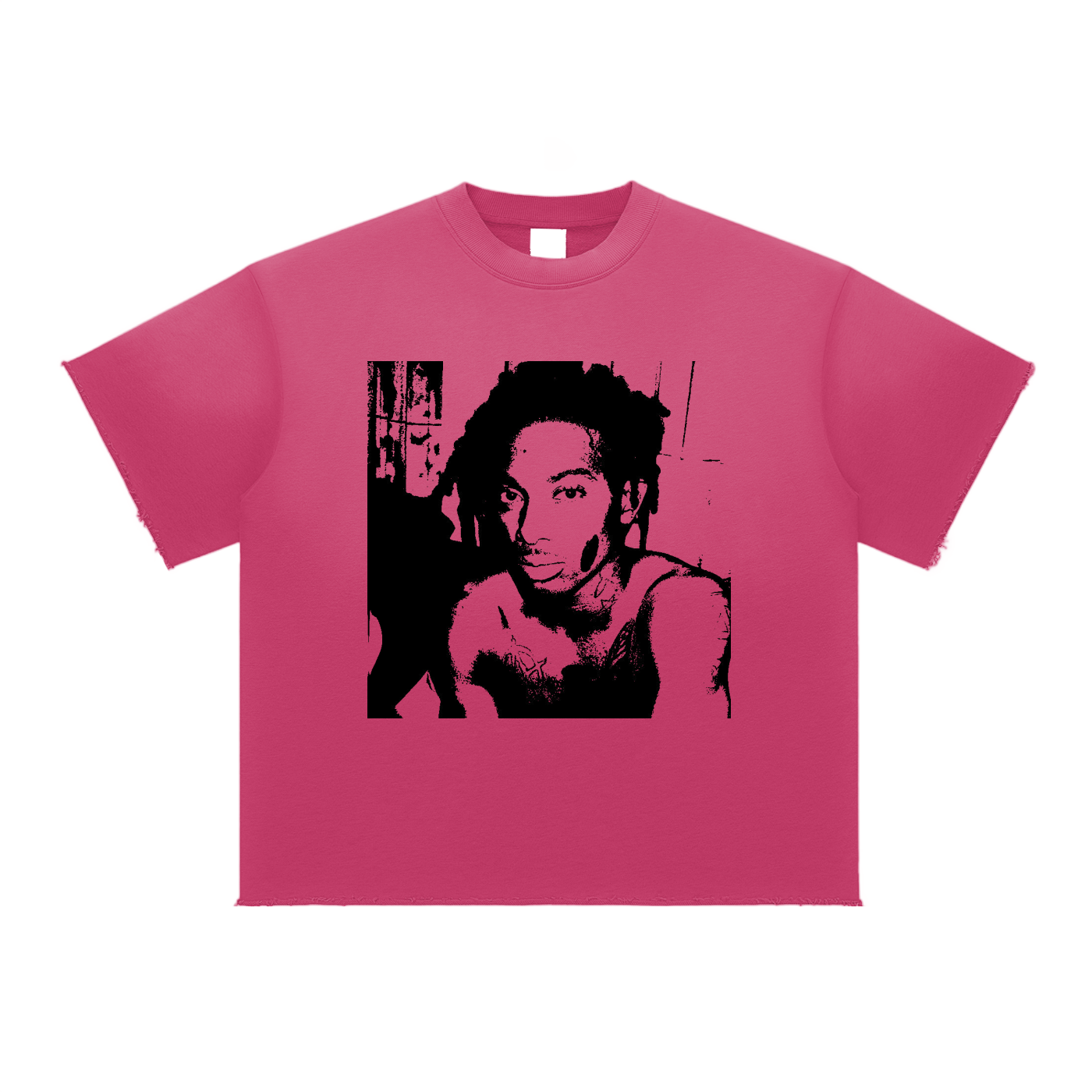 LUCKY ME CARTI Sun Fade Raw Edge T-Shirt