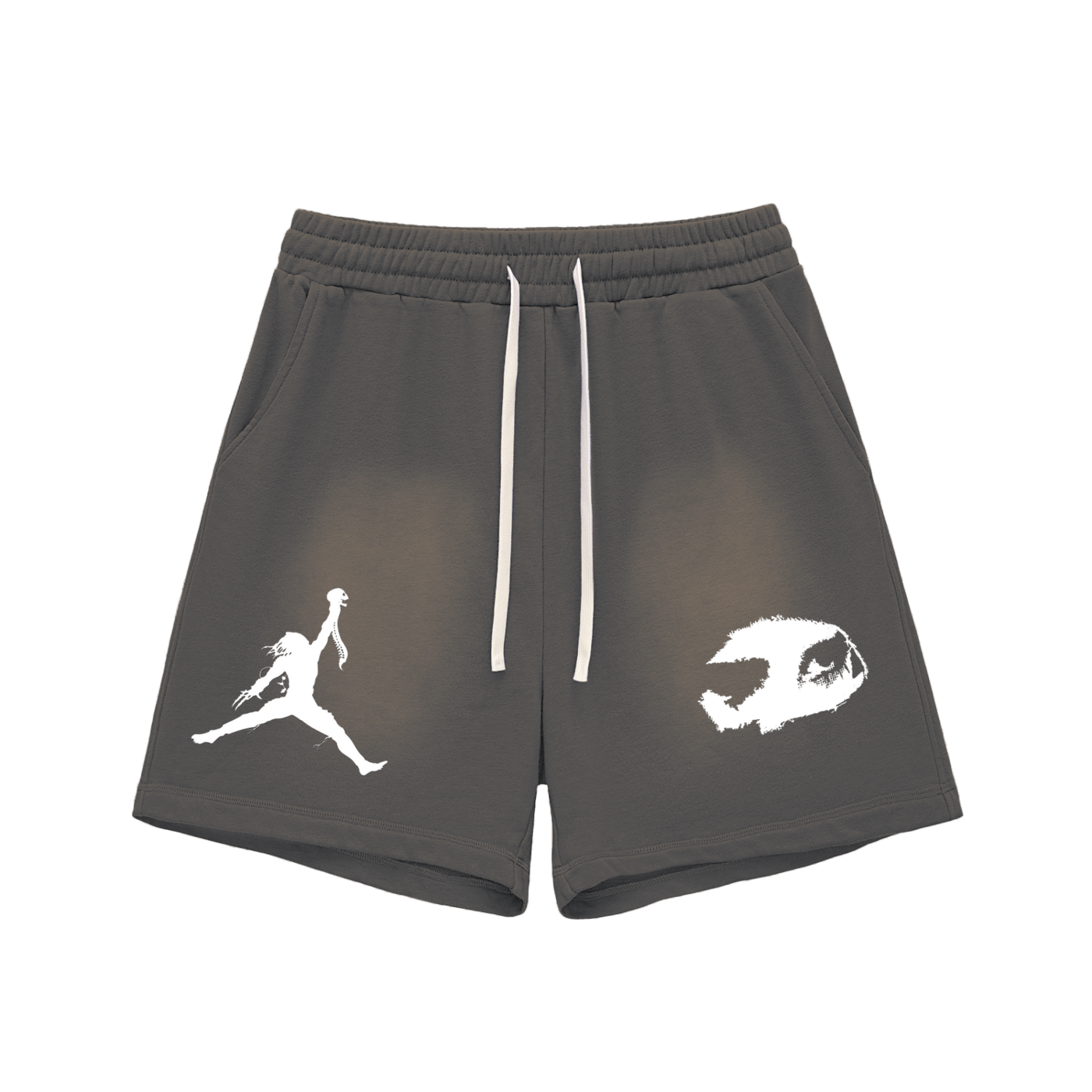 TRAPJUMP ISEETIME Sun Fade Raw Edge Cotton Shorts