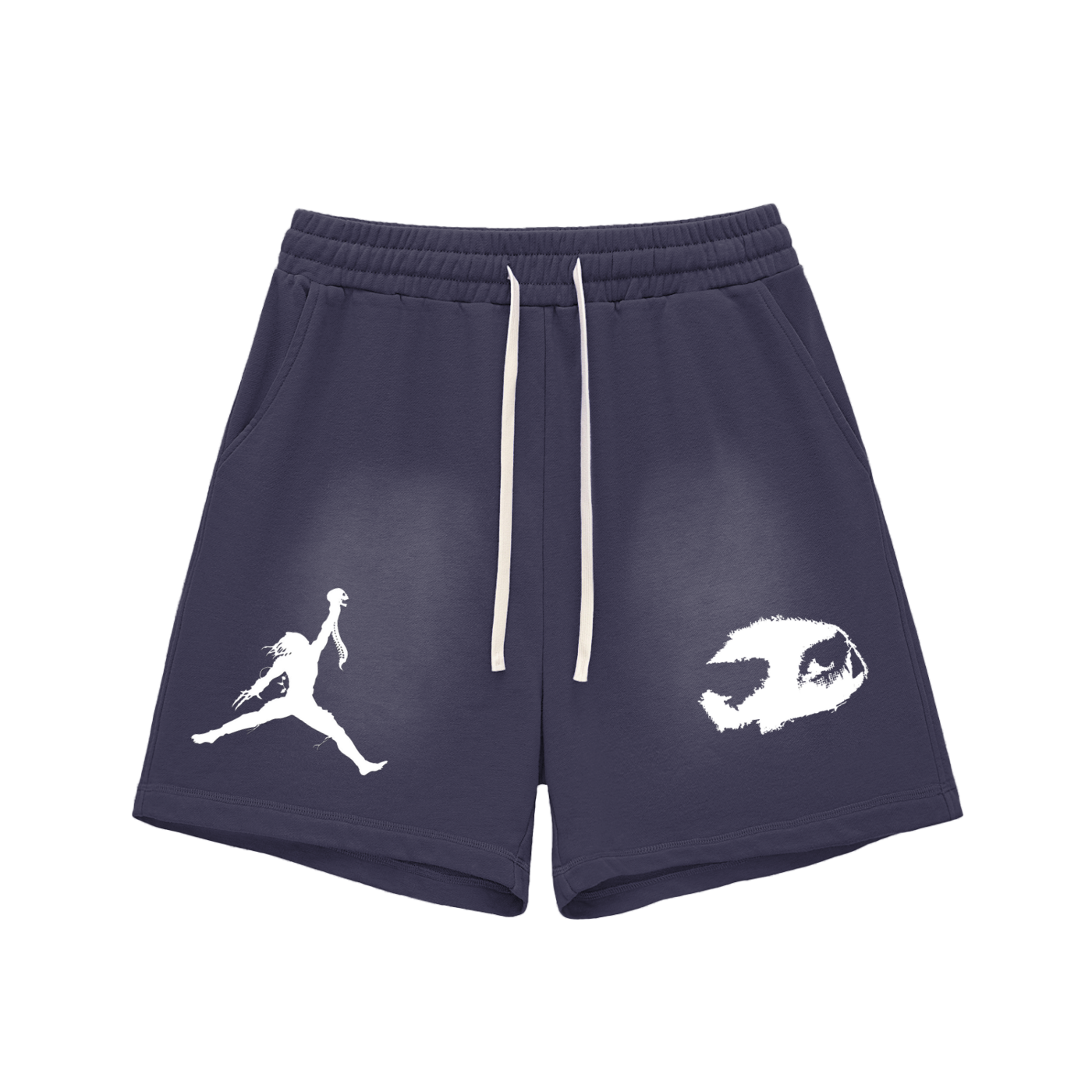 TRAPJUMP ISEETIME Sun Fade Raw Edge Cotton Shorts