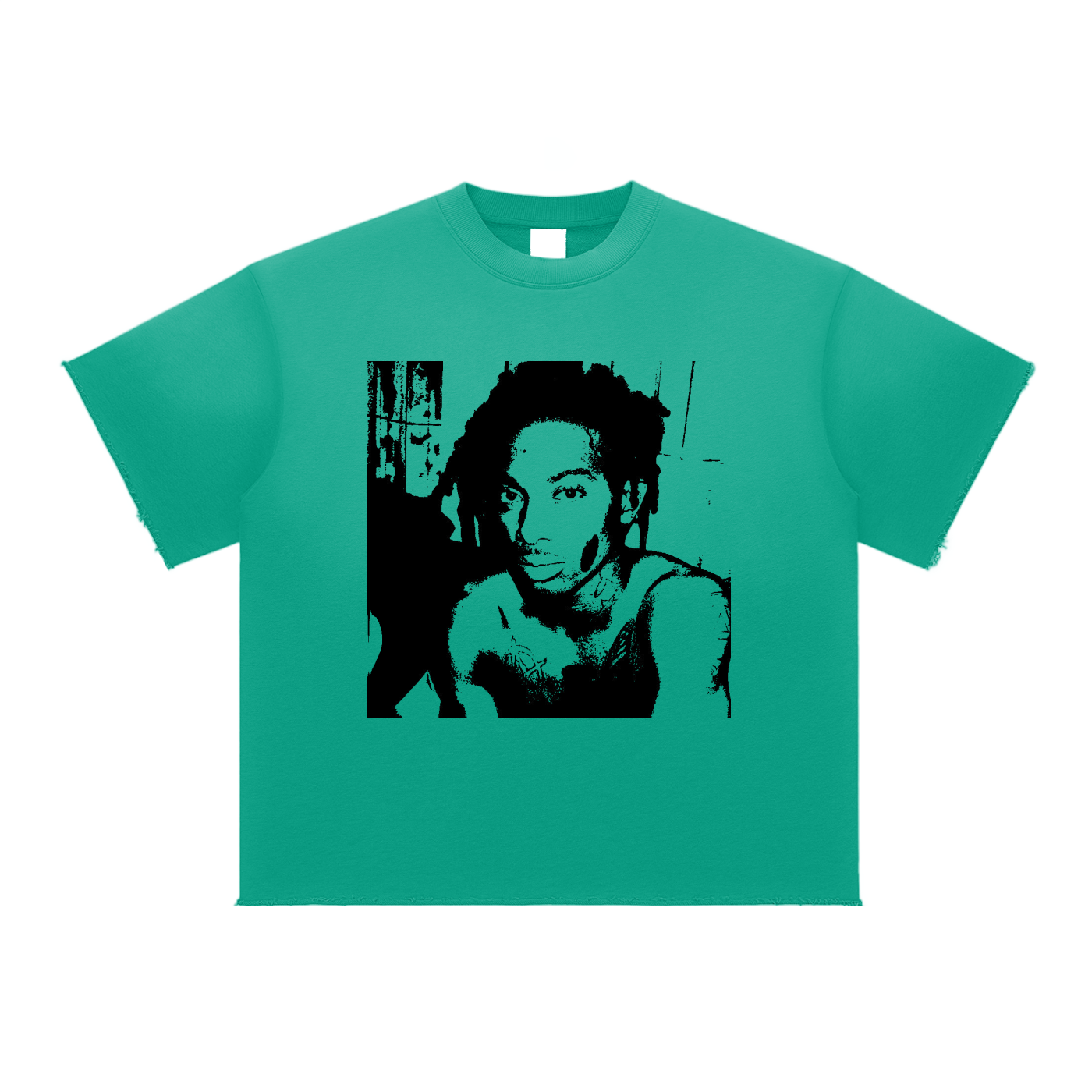 LUCKY ME CARTI Sun Fade Raw Edge T-Shirt