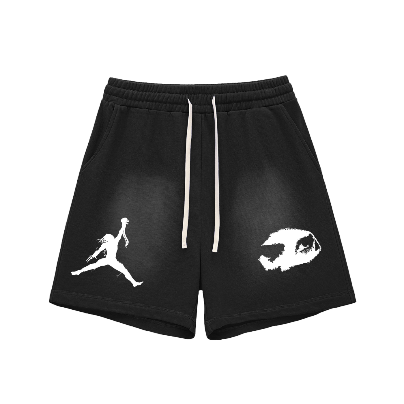 TRAPJUMP ISEETIME Sun Fade Raw Edge Cotton Shorts