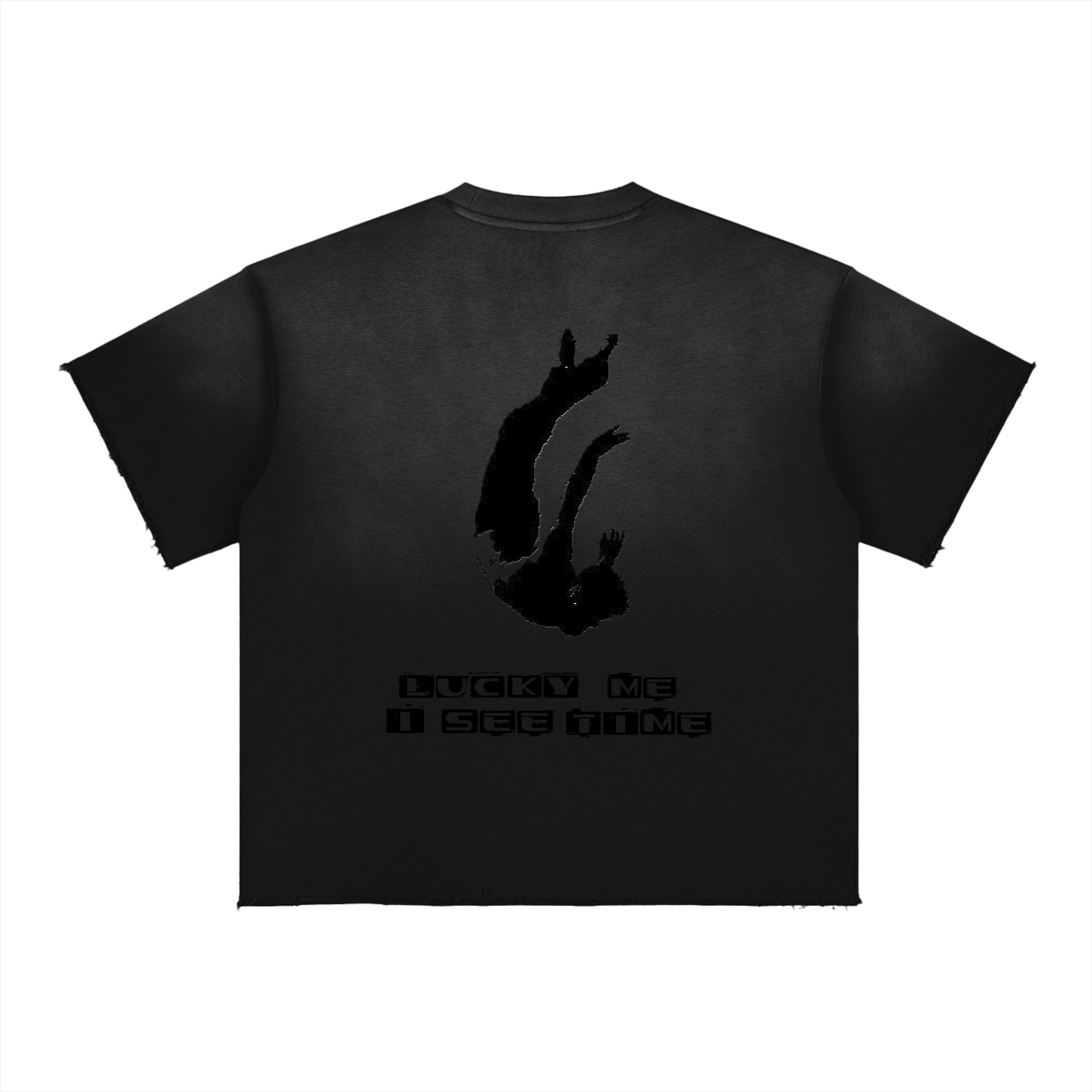 LUCKY ME CARTI Sun Fade Raw Edge T-Shirt