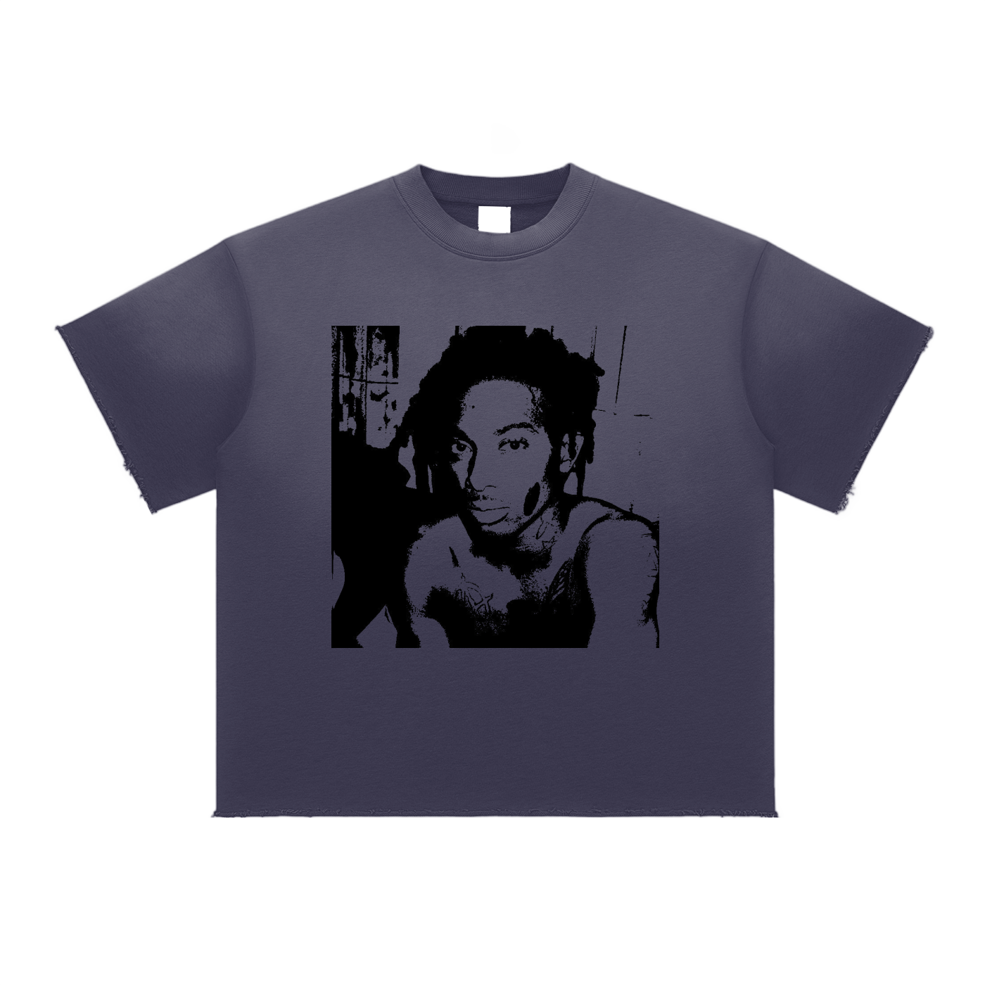 LUCKY ME CARTI Sun Fade Raw Edge T-Shirt