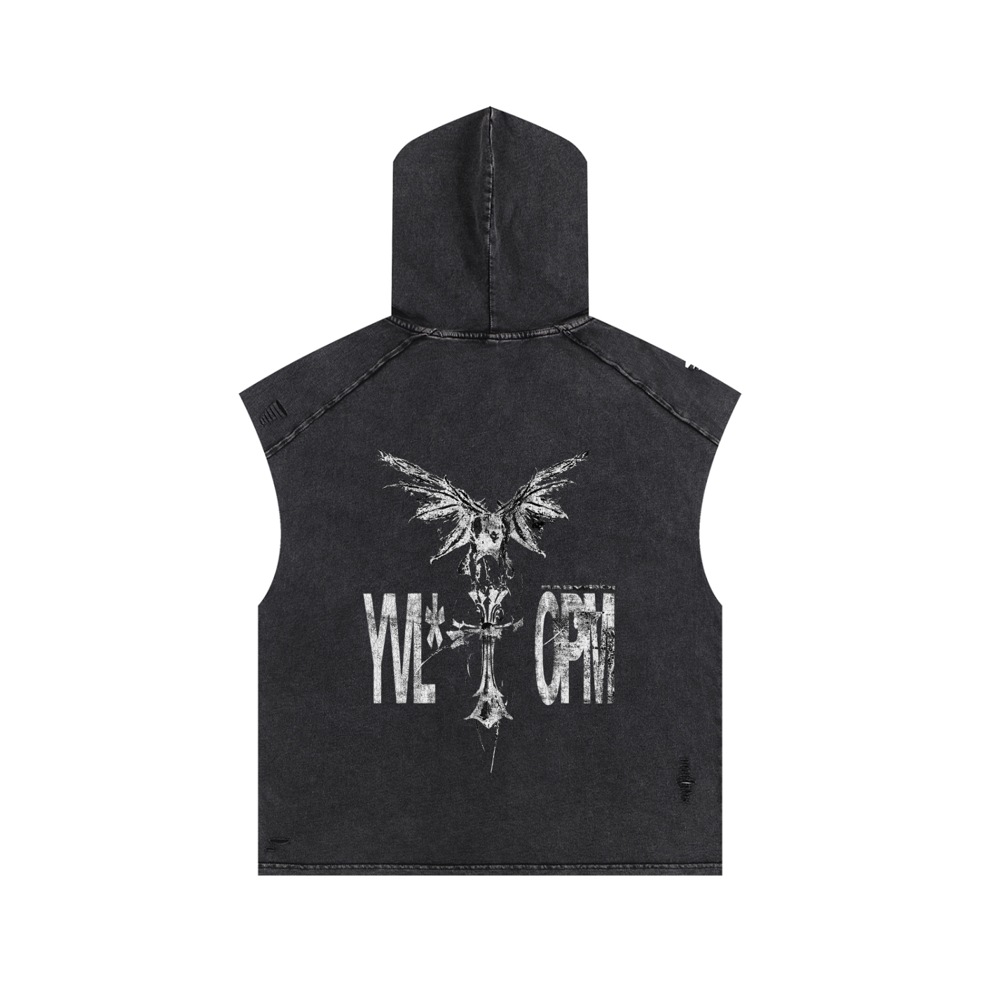 TRAPJUMP OPIUM Snow Washed Boxy Hooded Tank Top