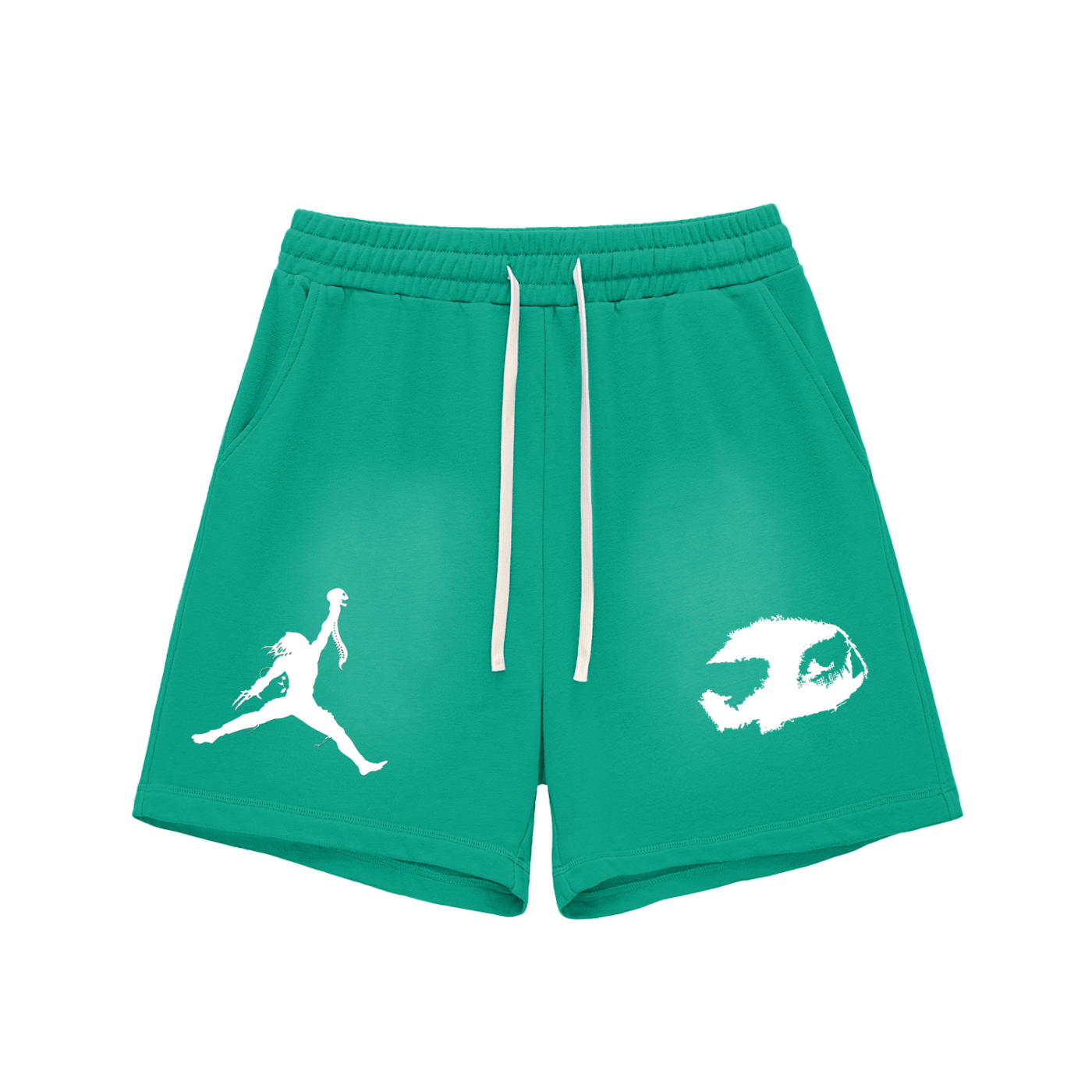 TRAPJUMP ISEETIME Sun Fade Raw Edge Cotton Shorts