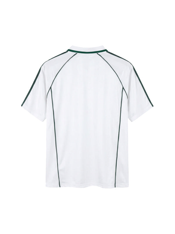 Blank Shadow Stripe Collared Soccer Jersey