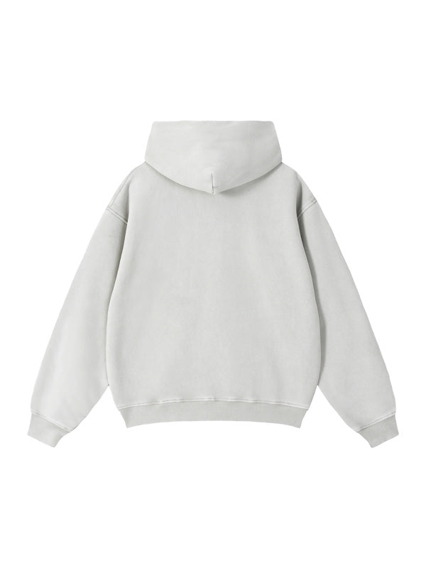 Blank Zip-Through Boxy Fleece Hoodie