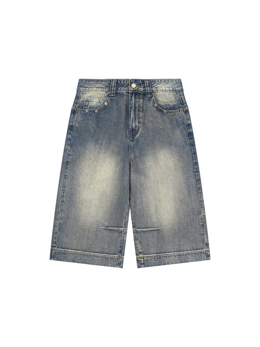 Blank Vintage Wash Baggy Denim Shorts