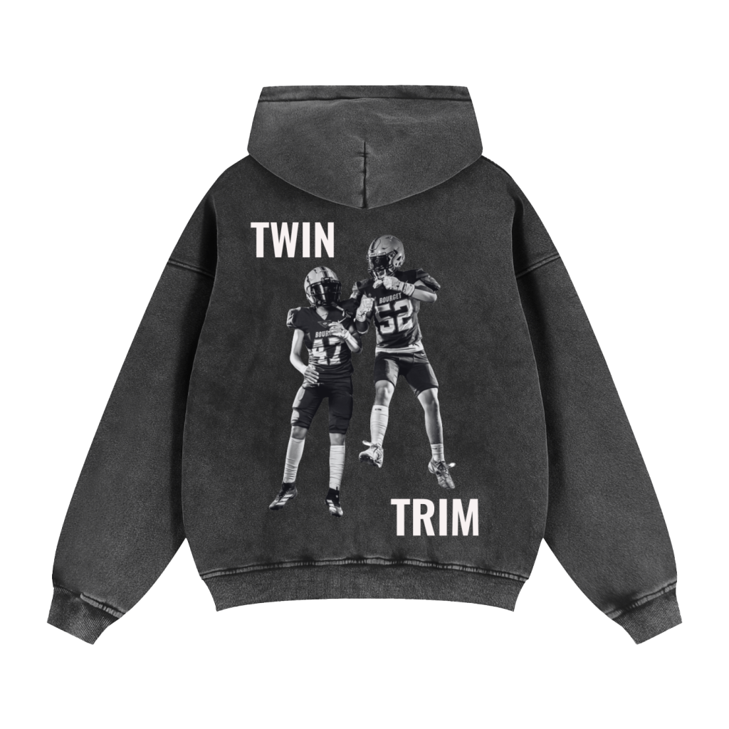 ICYTIME X TWIN TRIM Zip-Up Boxy Fleece Hoodie