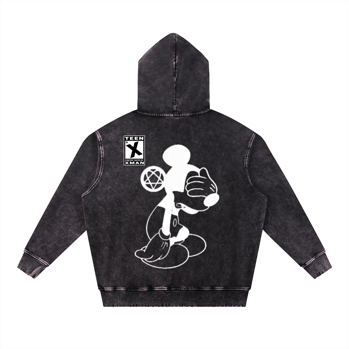 ƎWI⊥⅄ƆI Snow Wash Hand-Frayed Heavyweight Hoodie