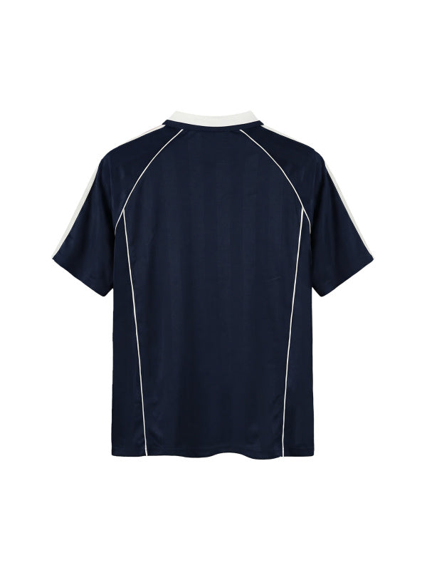 Blank Shadow Stripe Collared Soccer Jersey