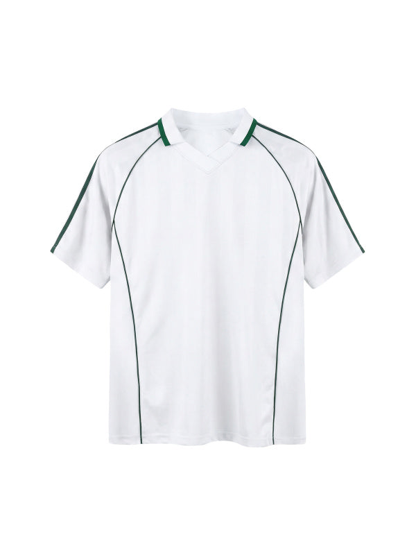 Blank Shadow Stripe Collared Soccer Jersey