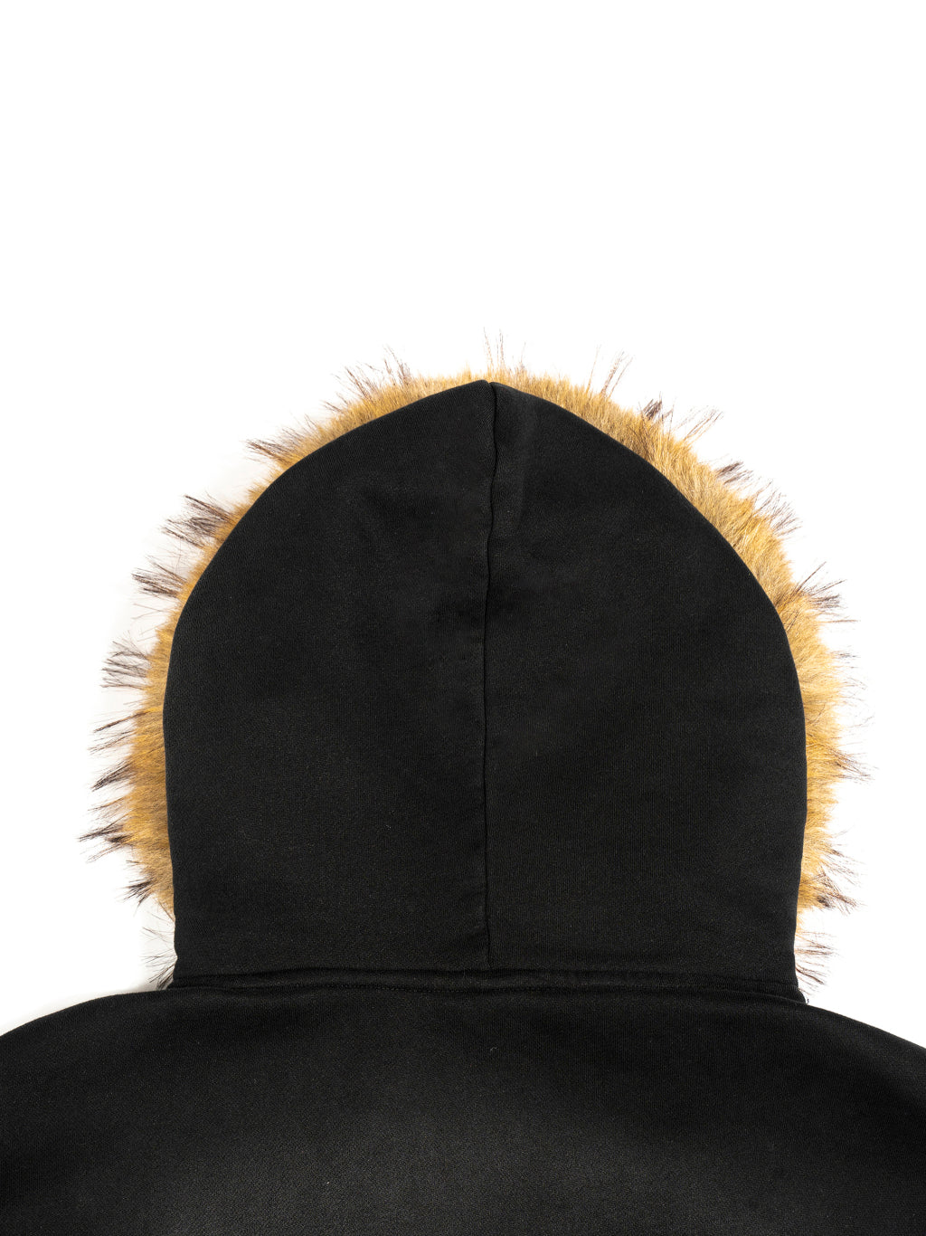 Blank Sun Fade Boxy Detachable Fur Hoodie