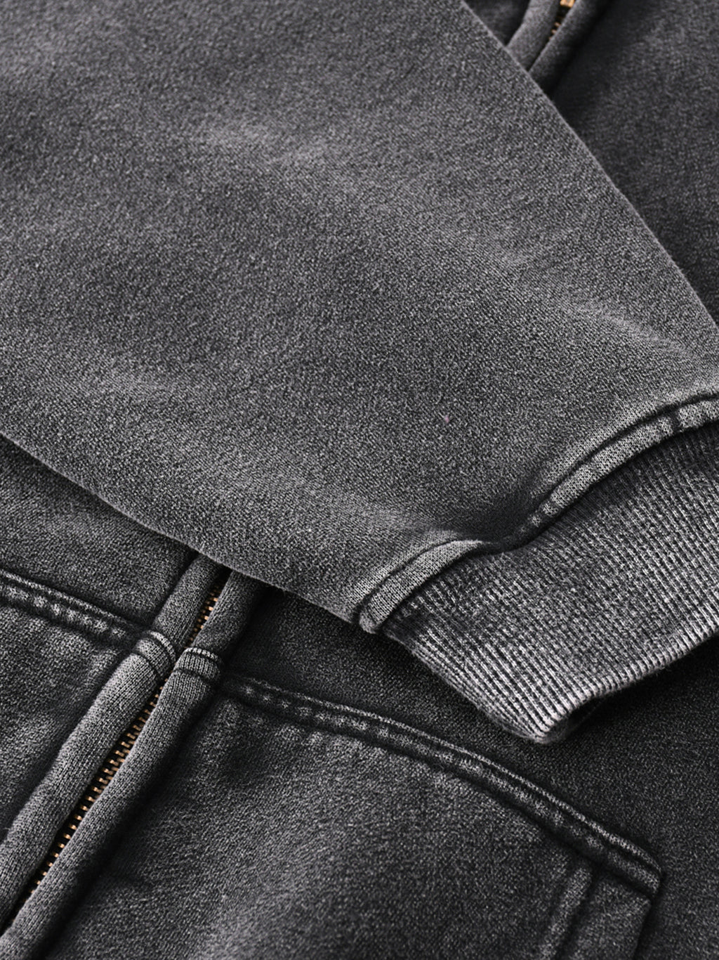 Blank Zip-Through Boxy Fleece Hoodie