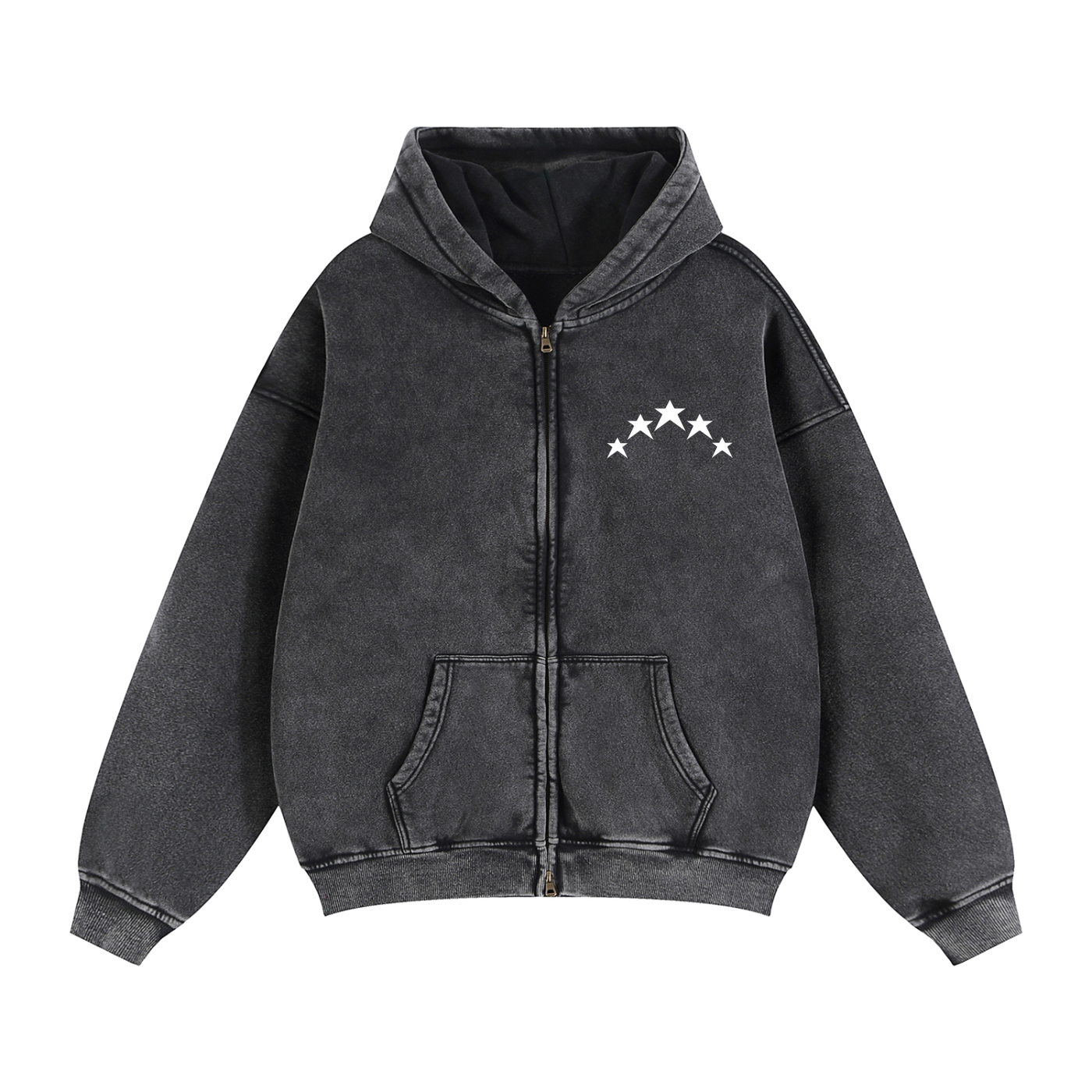 JAYDEN CAUVIER X Zip-Up Boxy Fleece Hoodie