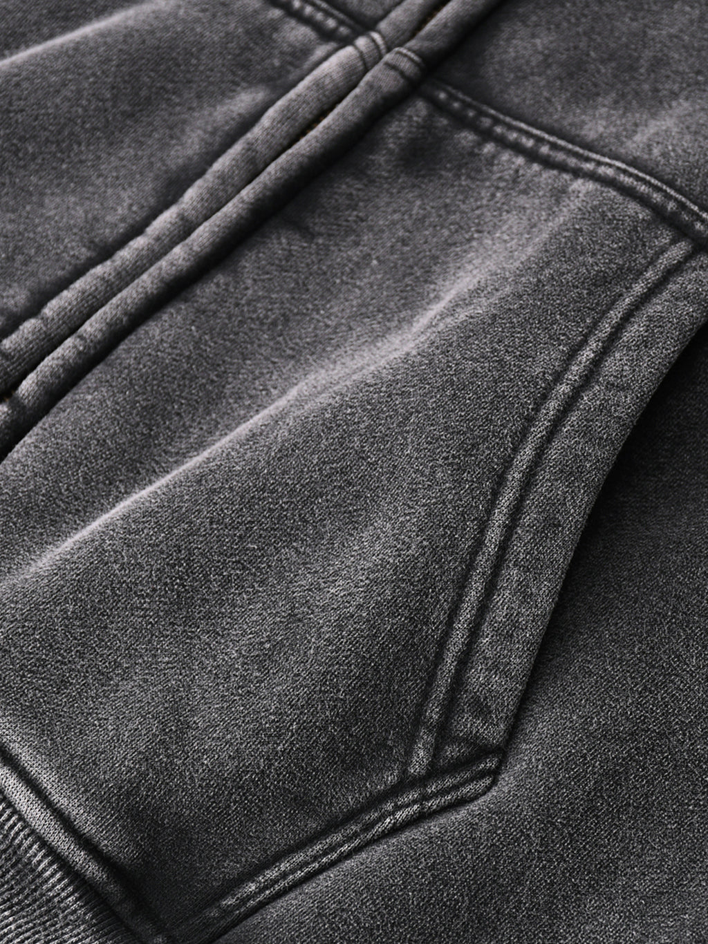 Blank Zip-Through Boxy Fleece Hoodie