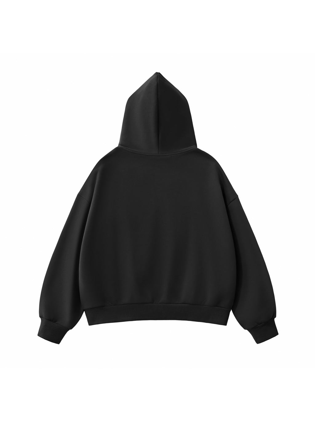 Blank Fleeced Full-Zip Boxy Hoodie