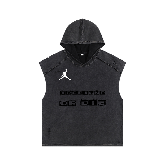 TRAPJUMP OPIUM Snow Washed Boxy Hooded Tank Top