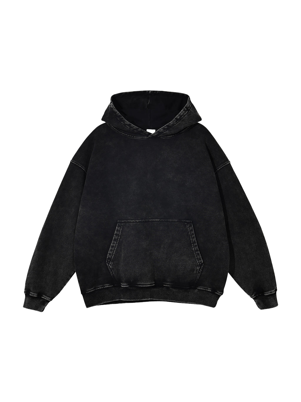 Blank Snow Washed Loose Cotton Hoodie