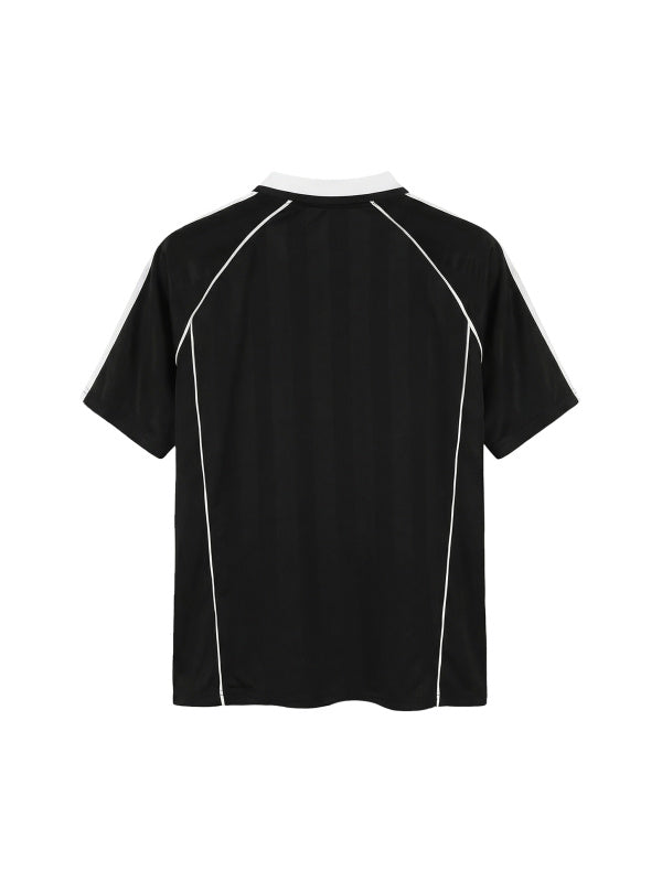 Blank Shadow Stripe Collared Soccer Jersey