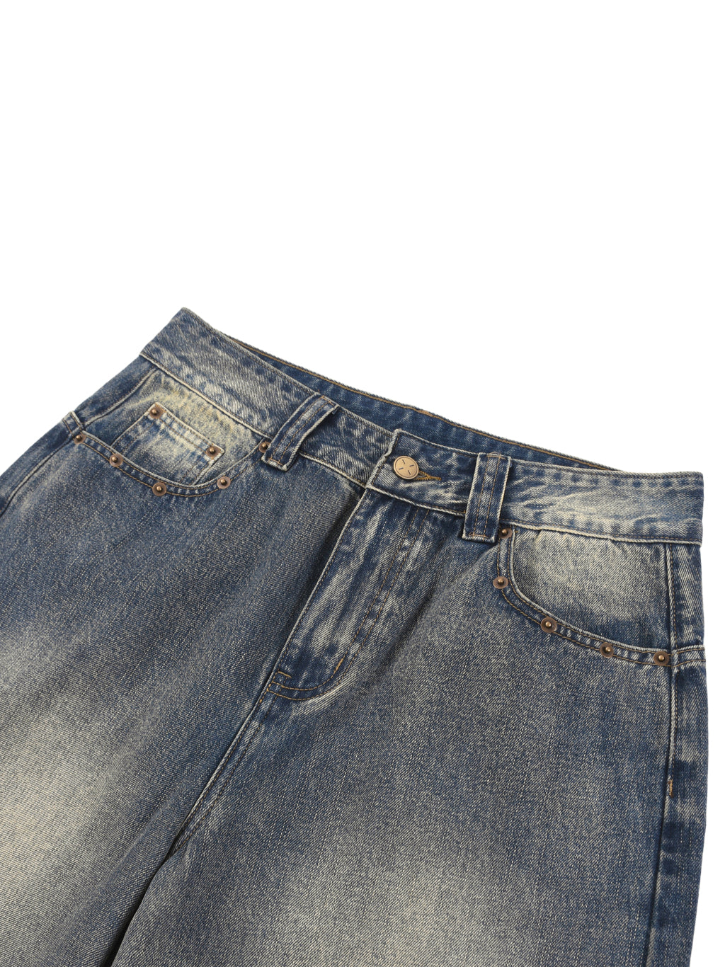 Blank Vintage Wash Baggy Denim Shorts