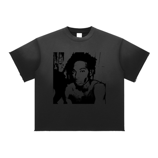 LUCKY ME CARTI Sun Fade Raw Edge T-Shirt
