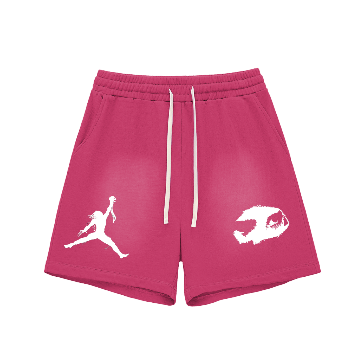 TRAPJUMP ISEETIME Sun Fade Raw Edge Cotton Shorts